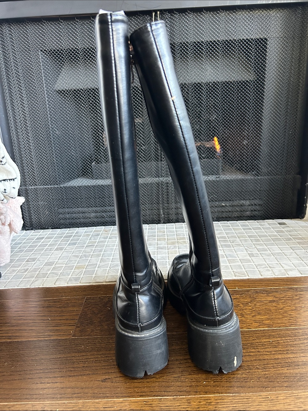 Black Tall Platform Boots - Women - Picture 4 of 5
